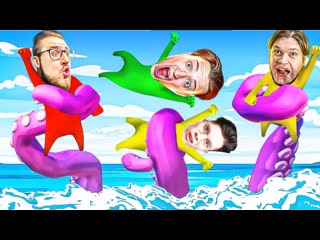 Andyfy выживет только один банда ютуба возвращается в gang beasts 1080p