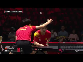 Fan zhendong wang chuqin vs jang woojin lim jonghoon singapore smash 2023 final