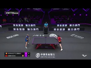 Bernadette szocs vs chen meng wtt champions macao 2022 r16