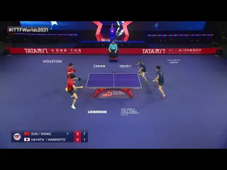 Wang chuqin sun yingsha vs harimoto tomokazu hayata hina world table tennis championships 2021 final