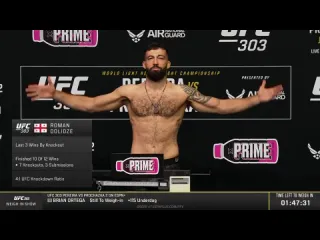 Роман долидзе взвешивание перед ufc 303