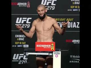 Хамзат чимаев взвешивание перед ufc 279