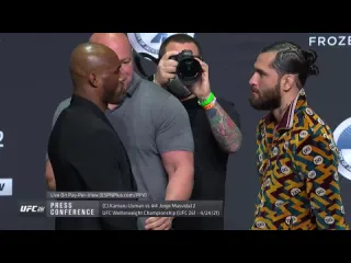 Камару усман vs хорхе масвидаль битва взглядов с прессконференции ufc 261