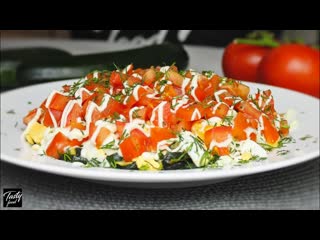 Tasty food готовить можно все лето салат с кабачками за 5 минут 1080p