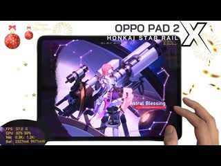 Oppo pad 2 honkai star rail gaming test dimensity 9000 144hz display