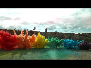 25 airbag rainbow explosion in 4k the slow mo guys