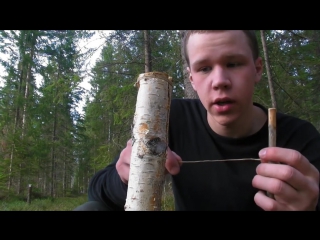 Primitive survival trap the feather spear trap