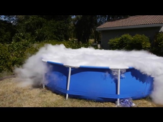 What happens if you drop 1000 pounds of dry ice in a giant pool