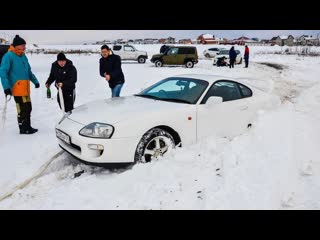 Менеджер антон волосы дыбом от такого toyota supra и subaru против toyota prado и audi allroad на бездорожье 1080p