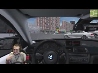 Моя мечта bmw m4 на ручке зимний выезд по городу city car driving с рулм