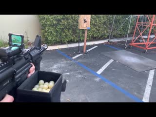 Mcs gen2 paintball box magazine shooting demo