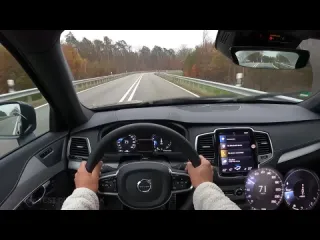 Test drive freak 2021 volvo xc90 t8 recharge awd 310145 ps top speed autobahn drive pov