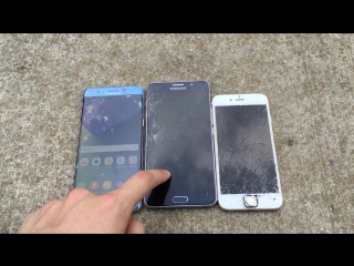 Samsung galaxy note 7 vs iphone 6s vs note 5 drop test a note 7 unboxing and durability review