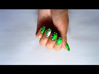 Bright leopard manicure on short nails яркий леопардовый маникюр на коротких ногтях 1 2