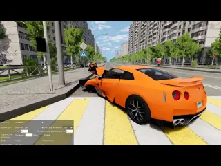 Runtig таксист вылетел на красный дтп на перекрестке beamng drive