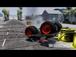 Wreckstation giant wavering chains crashes beamng drive