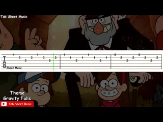 Tab sheet music gravity falls opening themeweirdmageddon guitar tutorial