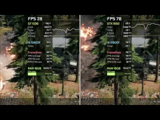 Edward gaming gt 1030 vs gtx 1650 test in 7 games