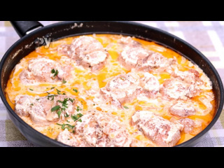 Вкусные советы рецепт бомба супер нежная и сочная курица в сметанном соусе на сковороде 1080p