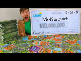 Mrbeast я потратил 50 000 долларов на лотерейные билеты и выиграл 1080p